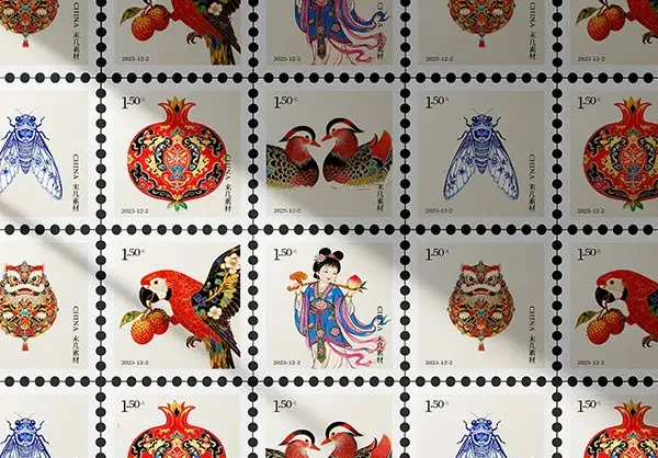 高级质感矩形复古纪念邮票贴纸PS样机文创设计提案展示Mockup模版设计素材