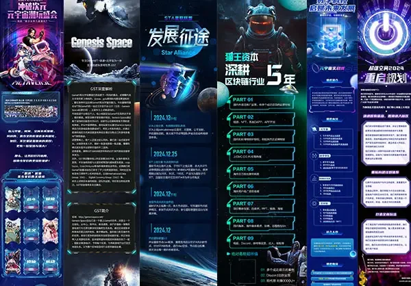 科技感拉满 元宇宙赛博朋克活动宣传长图设计PS模版
