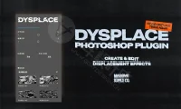 复古抽象液体扭曲位移流体文字特效 PS插件 DYSPLACE 中文汉化版