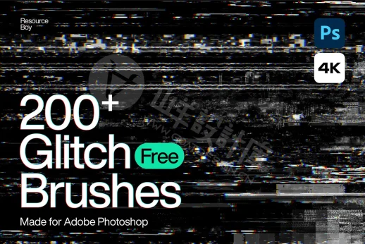 200 个故障 Photoshop 画笔