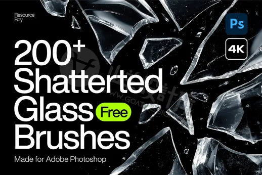 200+ 破碎玻璃 Photoshop 画笔