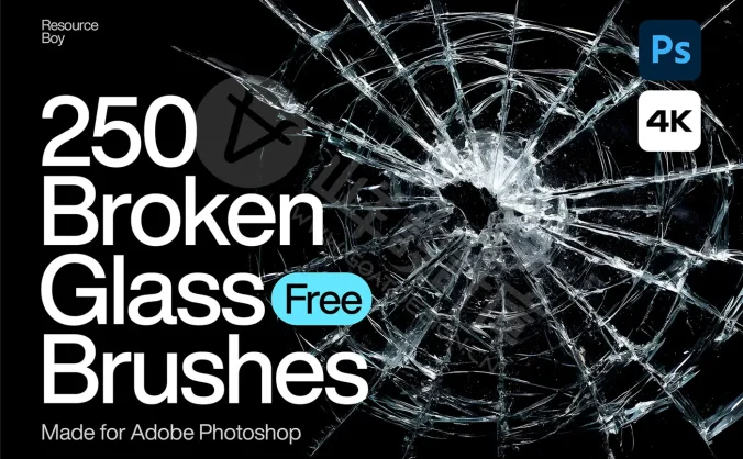250 支破碎玻璃 Photoshop 画笔