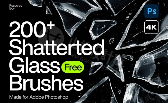 200+ 破碎玻璃 Photoshop 画笔
